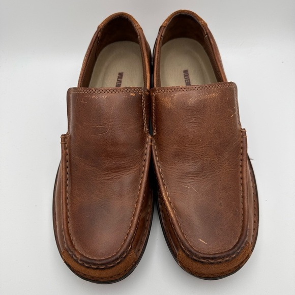 Wolverine Men’s ics Leather Slip On Loafer Shoes Size 11.5EW ecoOrthoLite Brown - Picture 4 of 7